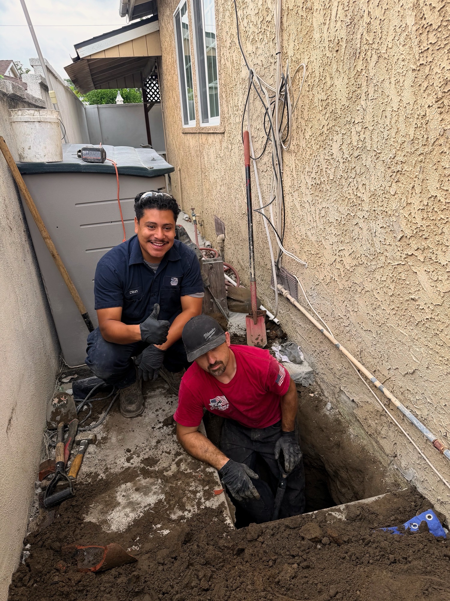 Excavation work for a sewer repair